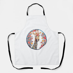 Giraffe Artwork Colourful - Church Blossom Animals Apron