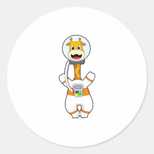 Giraffe as Astronaut in Costume Classic Round Sticker
