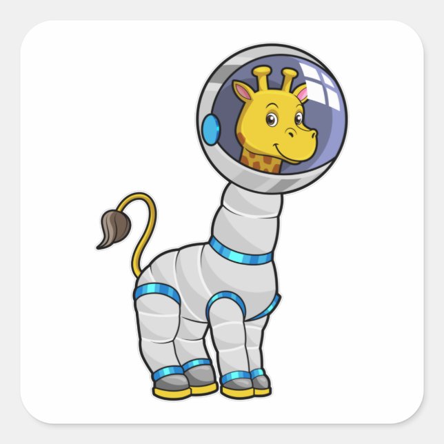 Giraffe as Astronaut in Glass sphere Square Sticker (Front)