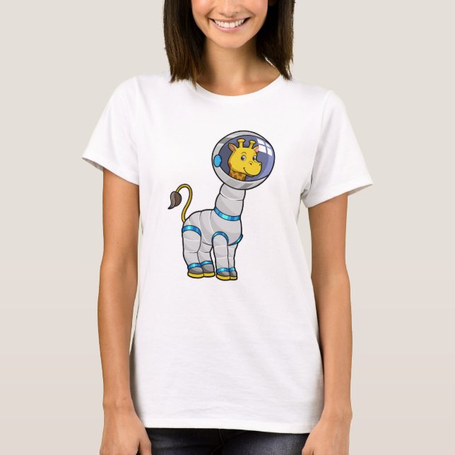 Giraffe as Astronaut in Glass sphere T-Shirt (Front)