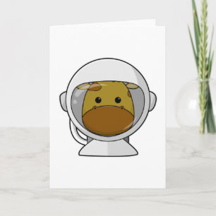 Giraffe as Astronaut with Helmet Card