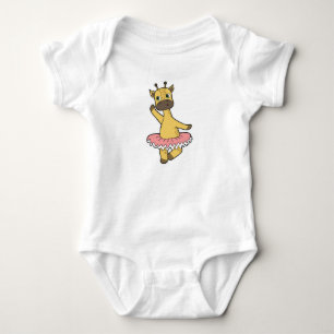 Giraffe as Ballerina at Ballet with Skirt Baby Bodysuit