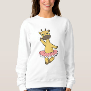 Giraffe as Ballerina at Ballet with Skirt Sweatshirt