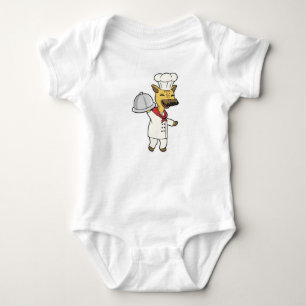 Giraffe as Chef with Cooking apron & Platter Baby Bodysuit