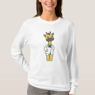 Giraffe as Doctor with Notepad T-Shirt