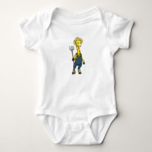 Giraffe as Farmer with Pitchfork Baby Bodysuit