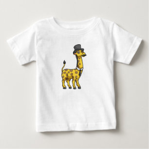 Giraffe as Gentleman with Hat, Tie and Mustache Baby T-Shirt