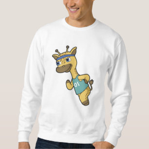 Giraffe as Jogger at Running with Headband Sweatshirt