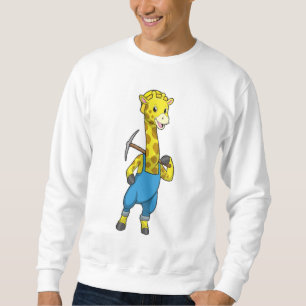 Giraffe as Miner with Pickaxe Sweatshirt