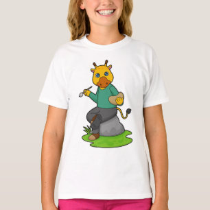 Giraffe as Painter with Paint brush T-Shirt