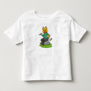 Giraffe as Painter with Paint brush Toddler T-shirt