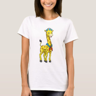 Giraffe as Sailor with Sailor hat T-Shirt