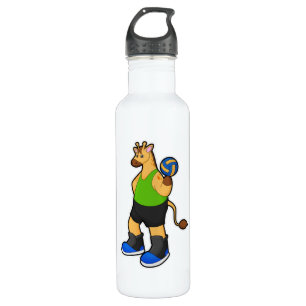 Giraffe as Volleyball player with Volleyball 710 Ml Water Bottle