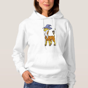 Giraffe as Wizard with Magic wand & Hat Hoodie