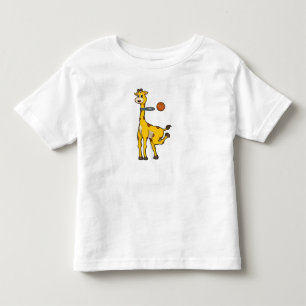Giraffe at Basketball with Basketball hoop Toddler T-shirt