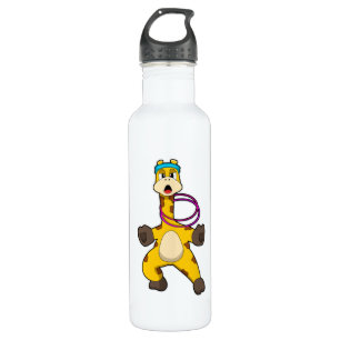 Giraffe at Fitness with Swing ring 710 Ml Water Bottle