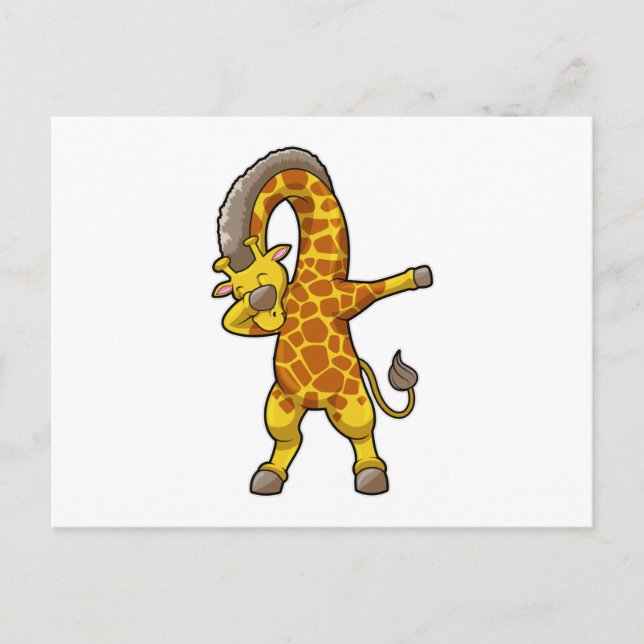 Giraffe at Hip Hop Dance Dab Postcard (Front)