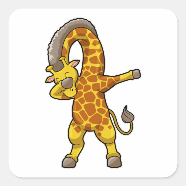 Giraffe at Hip Hop Dance Dab Square Sticker (Front)