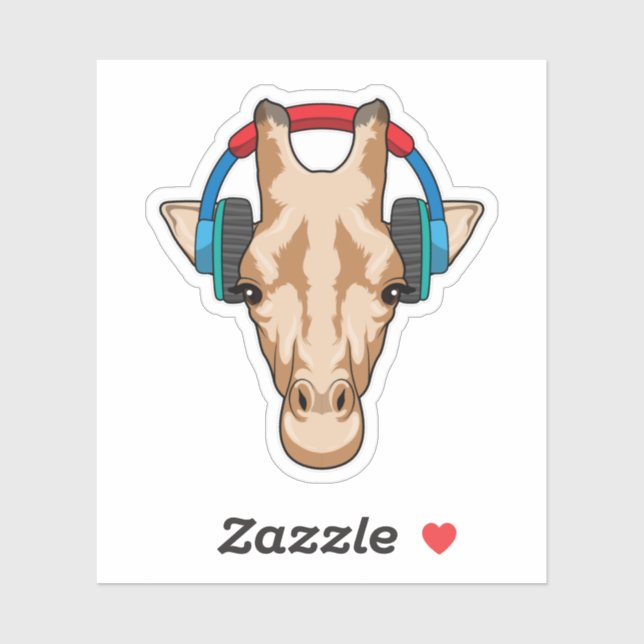 Giraffe at Music with Headphone (Sheet)