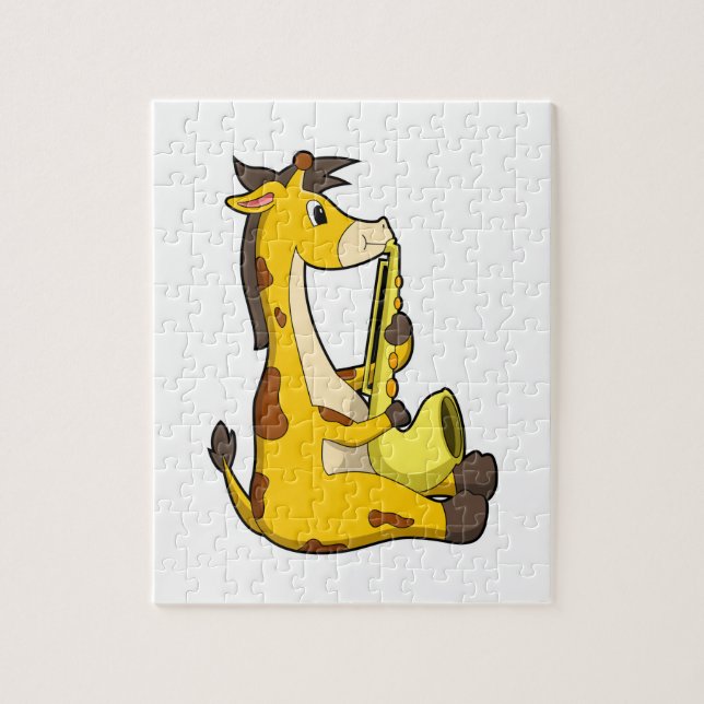 Giraffe at Music with Saxophone.PNG Jigsaw Puzzle (Vertical)