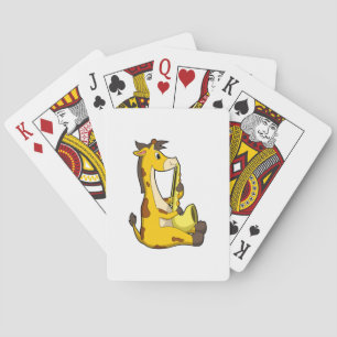 Giraffe at Music with Saxophone.PNG Playing Cards