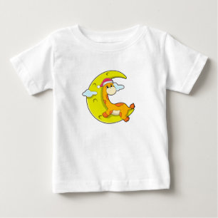 Giraffe at Sleeping with Moon Baby T-Shirt