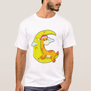 Giraffe at Sleeping with Moon T-Shirt