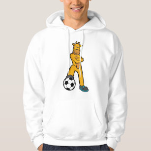 Giraffe at Sports with Soccer ball Hoodie