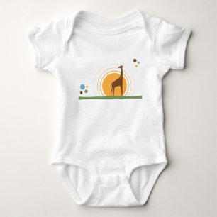 Giraffe at sunset baby bodysuit
