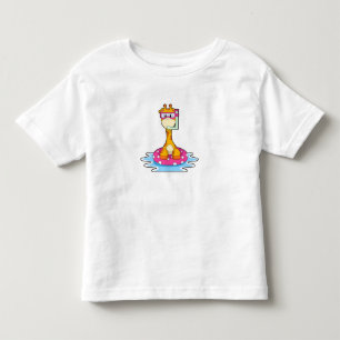 Giraffe at Swimming with Snorkel Toddler T-shirt