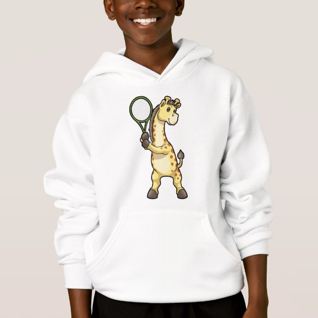 Giraffe at Tennis with Tennis racket (Front)