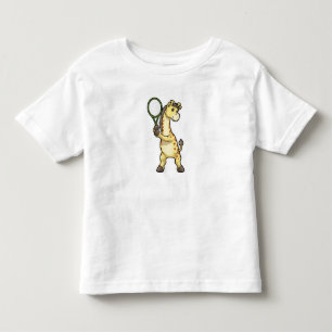 Giraffe at Tennis with Tennis racket Toddler T-shirt