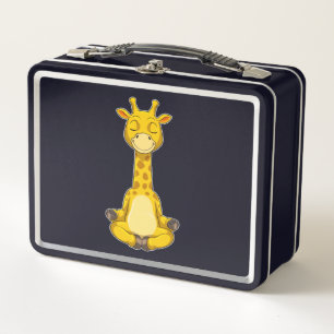 Giraffe at Yoga Meditation Metal Lunch Box