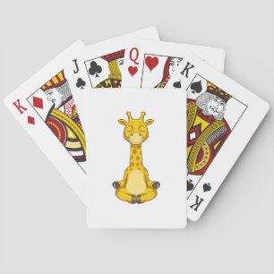 Giraffe at Yoga Meditation Playing Cards