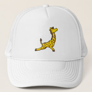 Giraffe at Yoga Stretching exercises Leg Trucker Hat