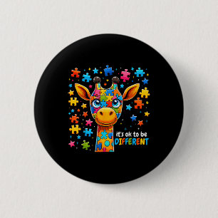 Giraffe Autism Awareness Its Ok To Be Different _1 2 Inch Round Button