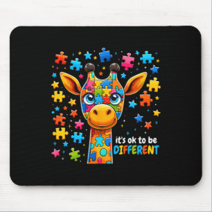 Giraffe Autism Awareness It's Ok To Be Different Mouse Pad