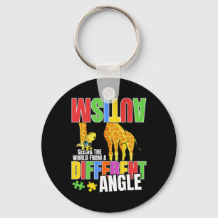 Giraffe Autism Funny Seeing The World From Differe Keychain