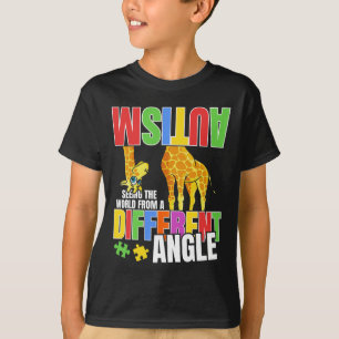Giraffe Autism Funny Seeing The World From Differe T-Shirt