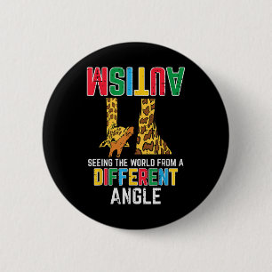 Giraffe Autism Seeing World Different Angle 2 Inch Round Button