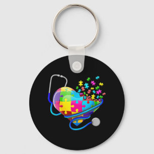 Giraffe Autism Seeing World Different Angle Awaren Keychain