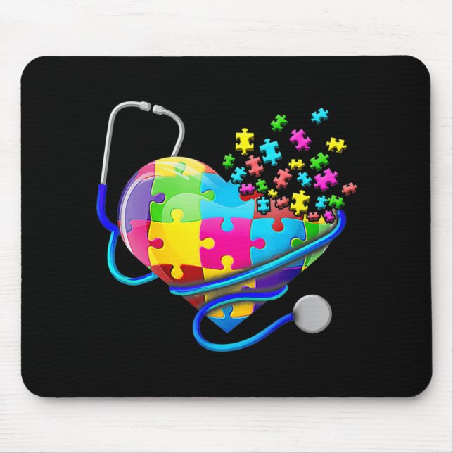 Giraffe Autism Seeing World Different Angle Awaren Mouse Pad (Front)