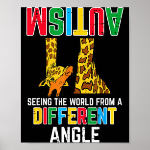 Giraffe Autism Seeing World Different Angle Awaren Poster