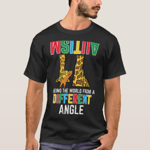 Giraffe Autism Seeing World Different Angle Awaren T-Shirt