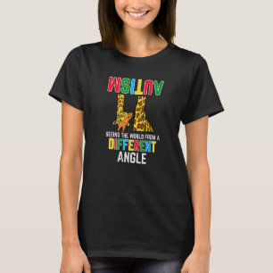 Giraffe Autism Seeing World Different Angle Awaren T-Shirt