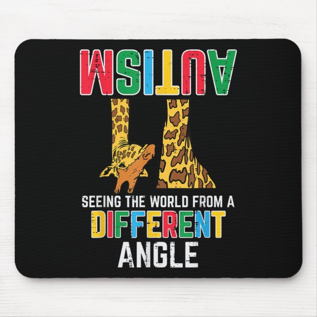 Giraffe Autism Seeing World Different Angle Mouse Pad (Front)