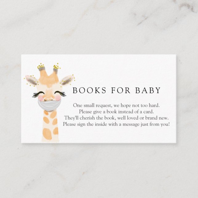 Giraffe avec des livres en Masque pour la carte de (Devant)