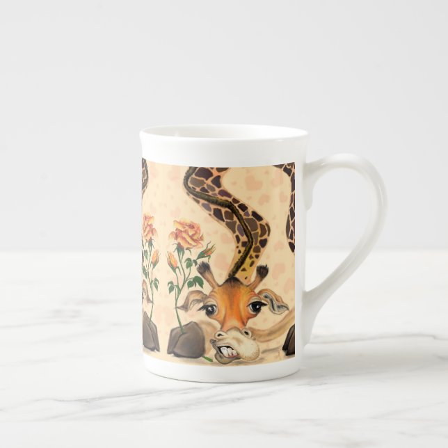 Giraffe avec Rose Mug Gift Drôle (Droite)