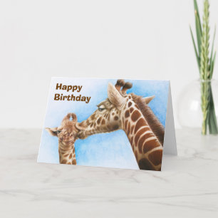 Giraffe & Baby Birthday Card