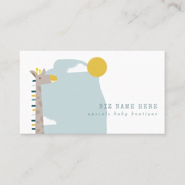 Giraffe Baby Children's Boutique Retail Business Card (Front)